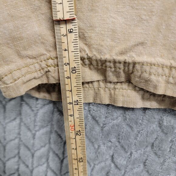 Nat Nast Mens Beige Cotton Casual Zip Flat Front Cargo Shorts Mid‎ Rise Size 46 - Picture 4 of 6